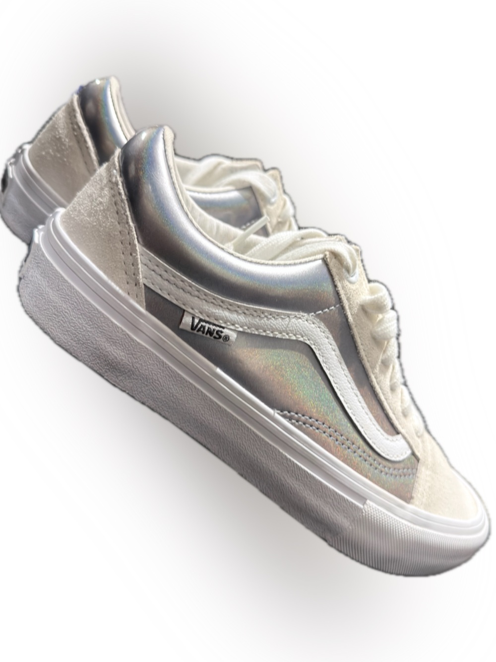 Vans Iridescent/Holographic Pro Skateboarding Shoe with Suede Trim - Picture 9 of 11